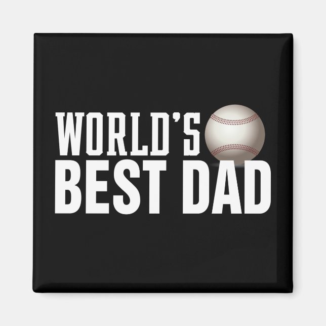 World's Best Dad Typography Baseball | Magnet (Front)