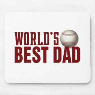 World's Best Dad Typography Baseball Mouse Pad