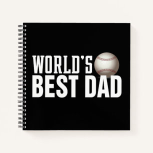 World's Best Dad Typography Baseball Notebook