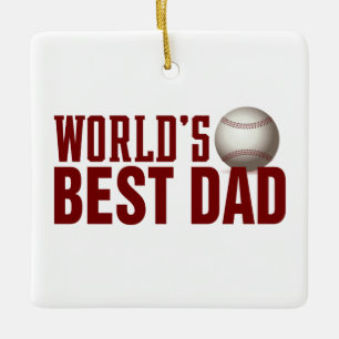 World's Best Dad Typography Baseball Ornament