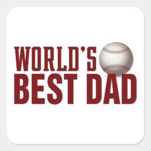 World's Best Dad Typography Baseball   Sticker