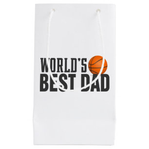 World's Best Dad Typography Basketball   Gift Bag