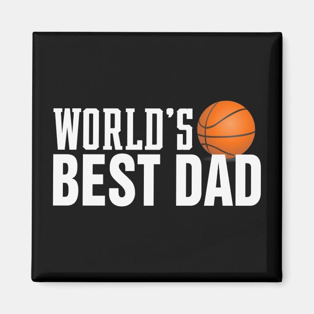 World's Best Dad Typography Basketball | Magnet (Front)