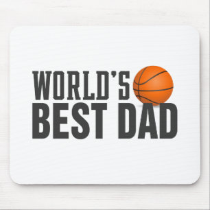 World's Best Dad Typography Basketball   Mouse Pad