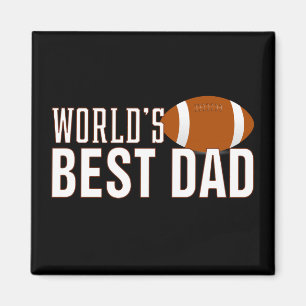 World's Best Dad Typography Football   Magnet