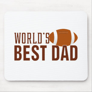 World's Best Dad Typography Football   Mouse Pad