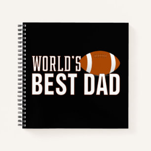 World's Best Dad Typography Football   Notebook