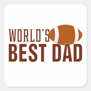World's Best Dad Typography Football   Sticker