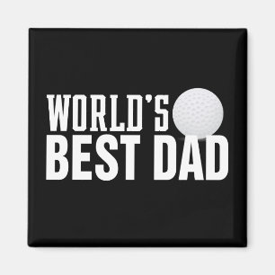 World's Best Dad Typography Golf   Magnet