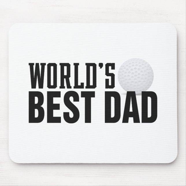 World's Best Dad Typography Golf | Mouse Pad (Front)