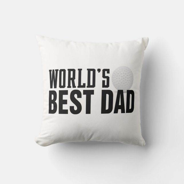 World's Best Dad Typography Golf | Throw Pillow (Front)