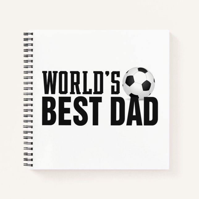 World's Best Dad Typography Soccer | Notebook (Front)