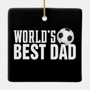 World's Best Dad Typography Soccer Ornament