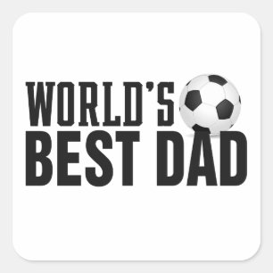 World's Best Dad Typography Soccer   Sticker