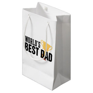 World's Best Dad Typography Trophy Gift Bag