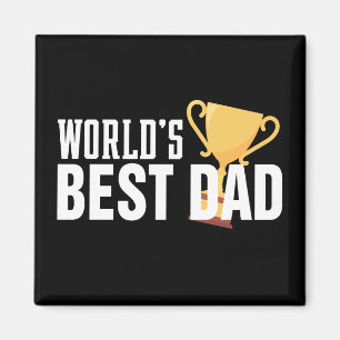 World's Best Dad Typography Trophy   Magnet