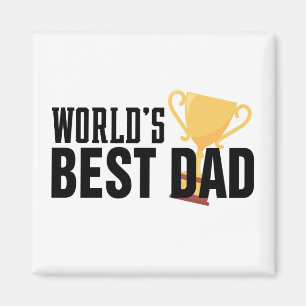 World's Best Dad Typography Trophy   Magnet