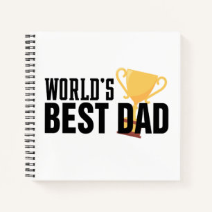World's Best Dad Typography Trophy   Notebook