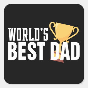 World's Best Dad Typography Trophy   Sticker