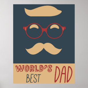Worlds Best Dad vintage poster