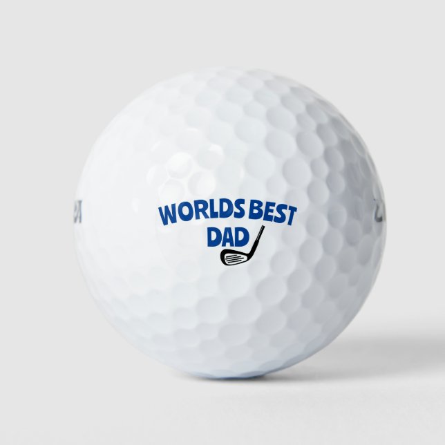 Worlds Best Dad with Golf Club Golf Ball (Front)
