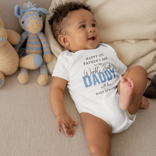 'Worlds Best Daddy' 1st Father's Day Keepsake Baby Bodysuit