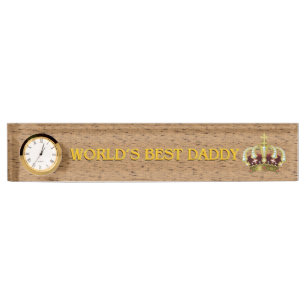 World's Best Daddy Crown Nameplate
