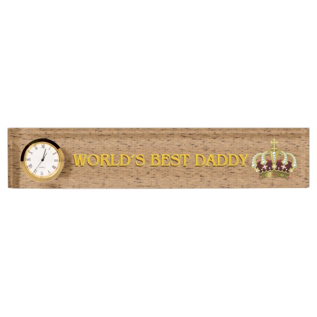 World's Best Daddy Crown Nameplate (Front)