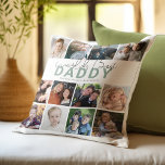 Worlds Best Daddy | Photo Collage Throw Pillow<br><div class="desc">Are you searching for the perfect Father's Day gift? Look no further than this unique 12-photo collage pillow! Show your love and appreciation for the special Fathers, Daddy, Dads, Papas, and step or bonus parents in your life. Customize the pillow with a template that reads "World's Best Daddy" and includes...</div>