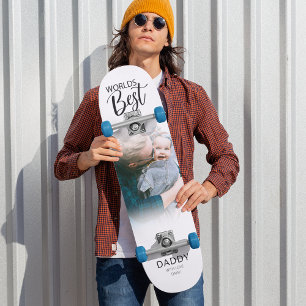 Worlds Best Daddy Photo Skateboard
