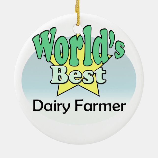 World's best Dairy Farmer Ceramic Ornament (Back)