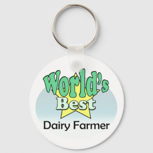 World's Best Dairy Farmer Keychain