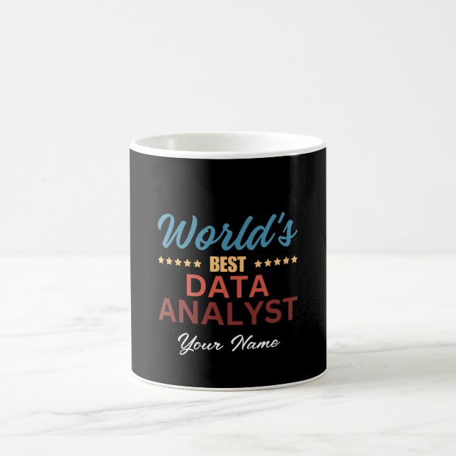 World's Best Data Analyst Personalized Name Coffee Mug (Center)