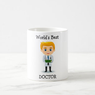 World's Best Doctor Cute Blonde Male Doctor Mug