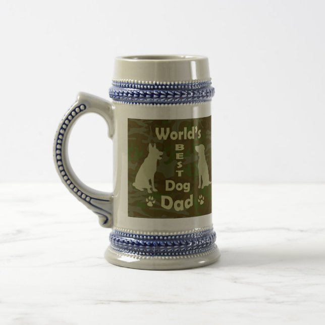 World's Best Dog Dad Beer Stein (Left)
