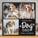 World's Best DOG DAD Custom 3 Photo Collage  Plaque<br><div class="desc">World's Best Dog Dad... Surprise your favourite Dog Dad this Father's Day , Birthday or Christmas with this super cute custom pet photo collage plaque. Customize this dog dad photo plaque with your 3 of your dog's favourite photos, and name. Perfect gift for all dog dads and dog lovers. Great...</div>