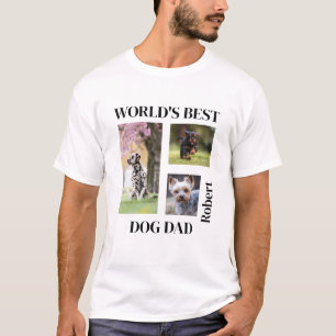 World's Best Dog Dad Custom Name Gift T-Shirt