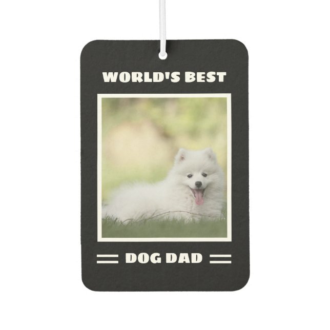 World's Best Dog Dad Custom Photo Personalized Air Freshener (Front)