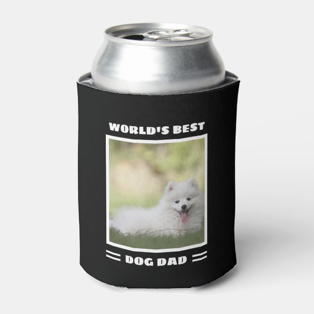 World's Best Dog Dad Custom Photo Personalized Can Can Cooler (Can Front)