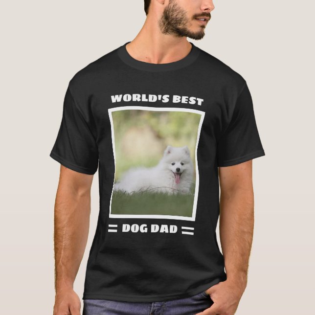 World's Best Dog Dad Custom Photo Personalized T-Shirt (Front)