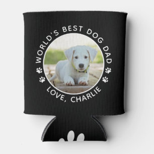 World's Best Dog Dad Fun Personalized Pet Photo Can Cooler