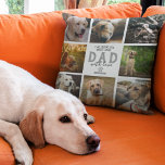 World's Best Dog Dad l Father's Day Throw Pillow<br><div class="desc">Cute doggy fathers day pillow featuring 8 family photos of your pet,  the cute saying "the world's best dog dad",  a paw print,  and the dog's name.</div>