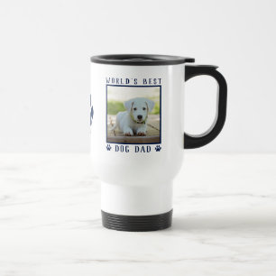 World's Best Dog Dad Paw Prints Name Pet Photo Travel Mug