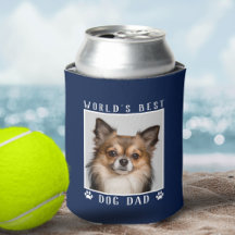 World's Best Dog Dad Paw Prints Pet Photo on Navy