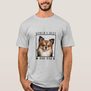 World's Best Dog Dad Paw Prints Pet Photo T-Shirt