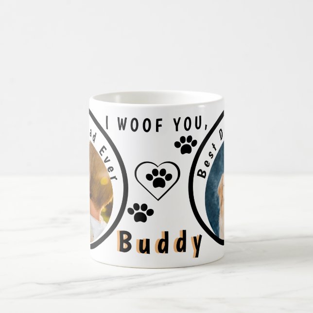 World's Best Dog Dad Personalized Pet Photo Coffee Mug (Center)