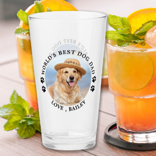 World's Best Dog Dad Personalized Pet Photo Glass