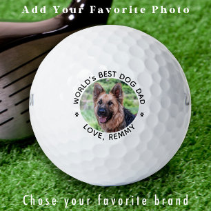 World's Best DOG DAD - Personalized Pet Photo Golf Balls