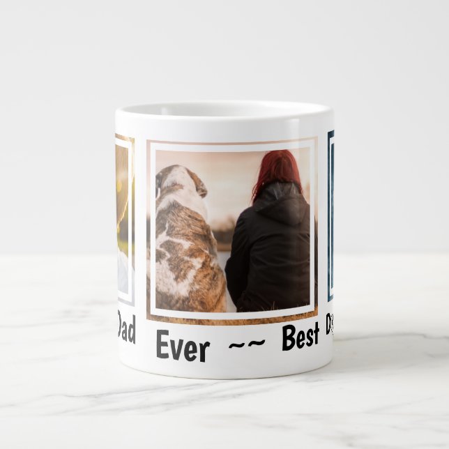 World's Best Dog Dad Personalized Pet Photo Large Coffee Mug (Front)