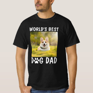 World's Best Dog Dad Personalized Pet Photo  T-Shi T-Shirt